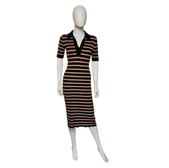 CAROLINE CONSTAS | Striped Midi Length Shirt Dress in Size Medium - Picture 1 of 6